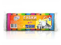 Губка д/посуды «Belux» MIDI -10шт. 